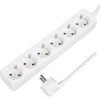 LogiLink Steckdosenleiste, 6-fach, ohne Schalter, weiß