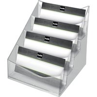 helit 4-fach Visitenkartenständer , the helpdesk, glasklar