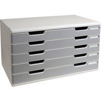 EXACOMPTA Schubladenbox MODULO A3, 5 Schübe, steingrau