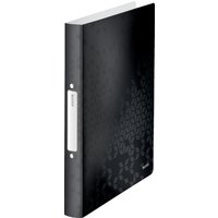 LEITZ Ringbuch WOW, DIN A4, PP, schwarz, 2 Ringe LEITZ Ringbuch WOW, DIN A4, PP, schwarz, 2 Ringe