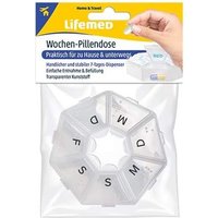 Lifemed Wochen-Pillendose, Kunststoff, transparent / blau Lifemed Wochen-Pillendose, Kunststoff, transparent / blau