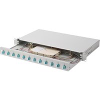 DIGITUS 19, Glasfaser LWL Spleißbox, OM3, bestückt, 12 x LC