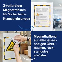 magnetoplan Magnetrahmen magnetofix SAFETY, A3, gelb/schwarz