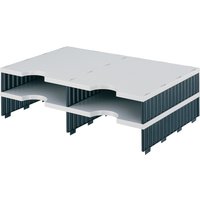 styro Aufbaueinheit styrodoc duo, 4 Fächer, schwarz/grau