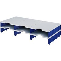 styro Aufbaueinheit styrodoc trio, 6 Fächer, blau/grau