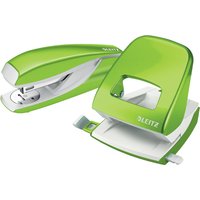 LEITZ Heftgerät- & Locher-Set Nexxt WOW, grün-metallic