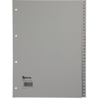 HETZEL Kunststoff-Register, Zahlen, A4, 1-31, PP, grau