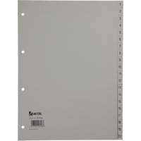 HETZEL Kunststoff-Register, Zahlen, A4, 1-20, PP, grau