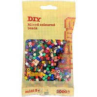 Hama Bügelperlen midi, Volltonmix, im Beutel