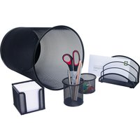 WEDO Schreibtisch-Set Office, aus Drahtmetall, schwarz