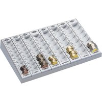 WEDO Zählbrett mit 8 losen Münzrillen, lichtgrau