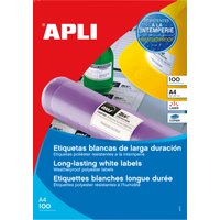 APLI Wetterfeste Folien-Etiketten, 210 x 297 mm, weiß