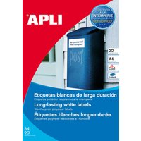 APLI Wetterfeste Folien-Etiketten, 45,7 x 21,2 mm, weiß
