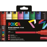 POSCA Pigmentmarker PC-8K, 8er Etui, farbig sortiert