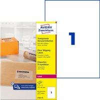 AVERY Zweckform Transparente Adress-Etiketten, 210 x 297 mm