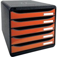 EXACOMPTA Schubladenbox BIG-BOX PLUS, 5 Schübe, mandarine
