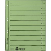 LEITZ Trennblätter, A4 Überbreite, Manilakarton 230g/qm,grün