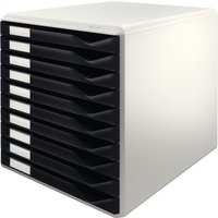 LEITZ Schubladenbox Formular-Set, 10 Schübe, lichtgrau/