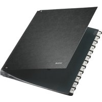 LEITZ Pultordner, A4, 1-12, 12 Fächer, Hartpappe, schwarz