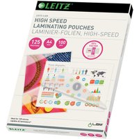 LEITZ Laminierfolientasche Speed, DIN A4, glänzend, 250 mic