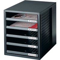 HAN Schubladenbox SCHRANK-SET, 5 offene Schübe, schwarz