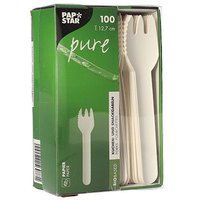 PAPSTAR Papier-Kuchengabeln , pure, , Länge: 127 mm, weiß