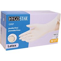 HYGOSTAR Latex-Handschuh Grip, M, weiß, puderfrei