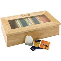 APS Teebox, aus Holz, 4 Kammern, hellbraun