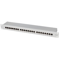 LogiLink 19, Patch Panel Kat.6A, 24 Port, lichtgrau, 1HE