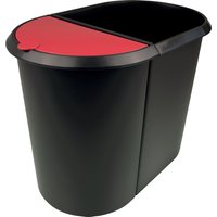 helit Papierkorb , the double, , oval, PE, schwarz/blau