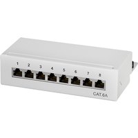 LogiLink Desktop Patch Panel Kat. 6A, 8-Ports, lichtgrau