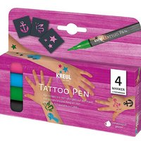 KREUL Tattoo Pen, 4er-Set , Anker, Sterne, Schmetterling,