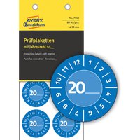 AVERY Zweckform Prüfplaketten zum Selbsteintragen 20XX, blau AVERY Zweckform Prüfplaketten zum Selbsteintragen 20XX, blau