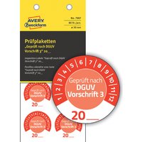 AVERY Zweckform Prüfplaketten , DGUV Vorschrift 3, , rot AVERY Zweckform Prüfplaketten , DGUV Vorschrift 3, , rot