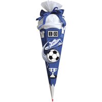 ROTH Schultüten-Bastelset , Soccer blau/weiß, , 6-eckig, 680mm