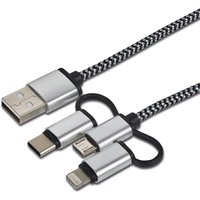 cartrend Daten- & Ladekabel 3in1, Lightning/Micro-USB/USB-C