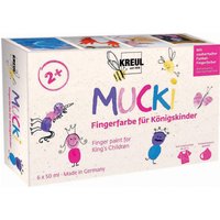 KREUL Fingerfarbe , MUCKI, für Königskinder, 50 ml, 6er-Set