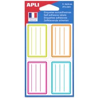 APLI Buchetiketten, farbig sortiert, 36 x 56 mm, liniert