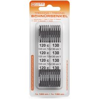 HARO Trekking-Schnürsenkel, rund, 1200/1300 mm, grau/weiß