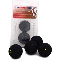 UNSQUASHABLE Squashball, schwarz, langsam, 2er Blister