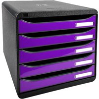 EXACOMPTA Schubladenbox BIG-BOX PLUS, 5 Schübe, violett