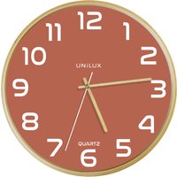 UNiLUX Wanduhr/Quarzuhr , BALTIC, , Durchmesser: 315 mm, rot