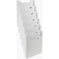 EXACOMPTA Wand-Prospekthalter, A4 hoch, 6 Fächer, lichtgrau