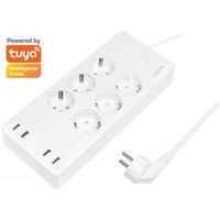LogiLink Wi-Fi Smart Steckdosenleiste, 6-fach + 4x USB, weiß