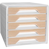 CEP Schubladenbox Smoove Silva, 5 Schübe, weiß/Buche