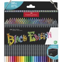 FABER-CASTELL Dreikant-Buntstifte Black Edition, 100er Etui