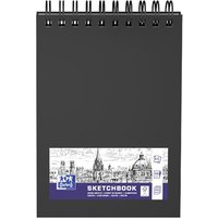 Oxford Skizzenbuch Spiralbindung, DIN A5, 50 Blatt, schwarz