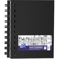 Oxford Skizzenbuch Spiralbindung, DIN A6, 80 Blatt, schwarz