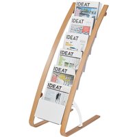 ALBA Prospekt-Bodenständer, 6 Fächer, Breite: 340 mm, weiß