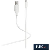FLEXLINE Daten- & Ladekabel, USB-A - USB-B, weiß, 1,8 m